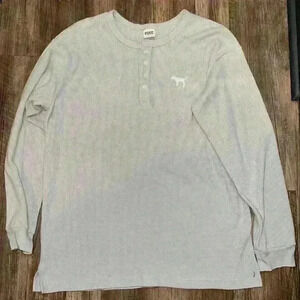 EUC Victoria Secret PINK Thermal Heavy Shirt size L